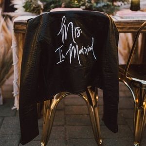 Mrs black leather wedding jacket
